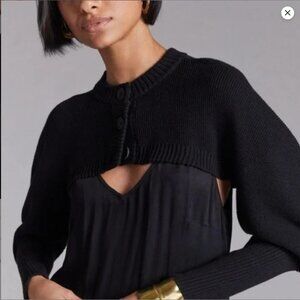 Anthropologie 525 America Cotton Cropped Knit Shrug Cardigan Sweater NWT